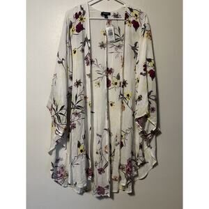 Torrid Shirttail Flowy Kimono Floral Size 1/2 Boho Fairy Festival New